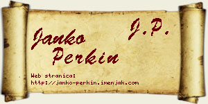 Janko Perkin vizit kartica